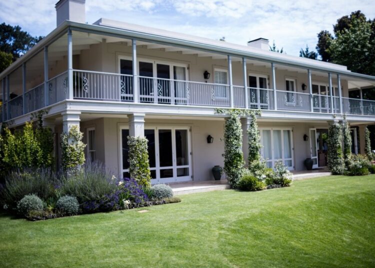 Exterior of a house with lawn