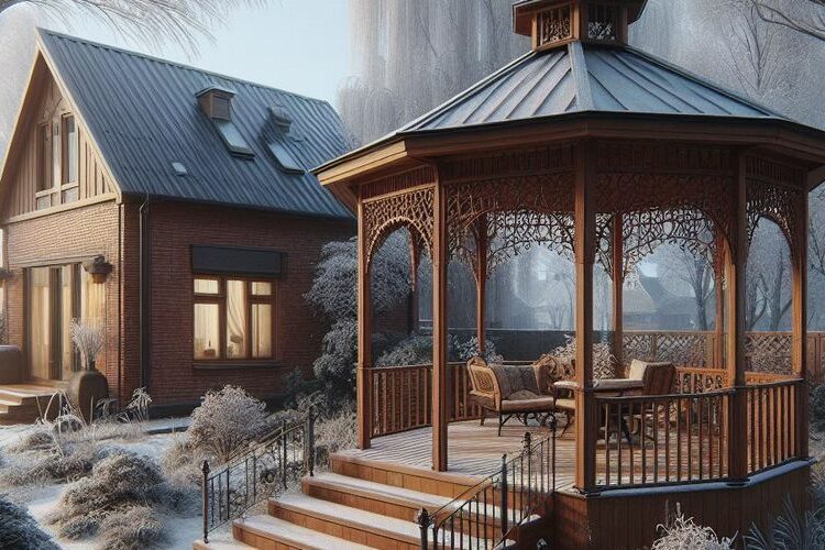 Zimní údržba podlahy zahradního altánu