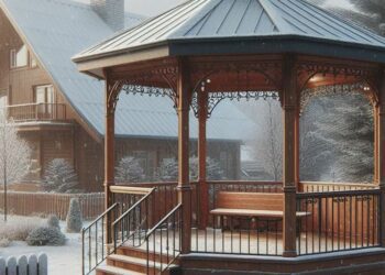 Zimní údržba podlahy zahradního altánu