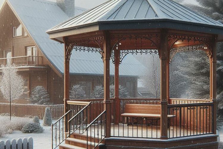 Zimní údržba podlahy zahradního altánu