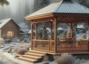 Zimní údržba podlahy zahradního altánu