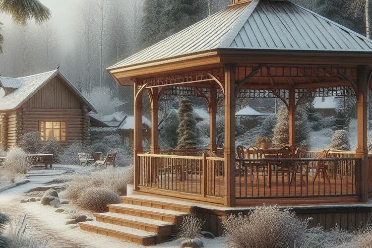 Zimní údržba podlahy zahradního altánu