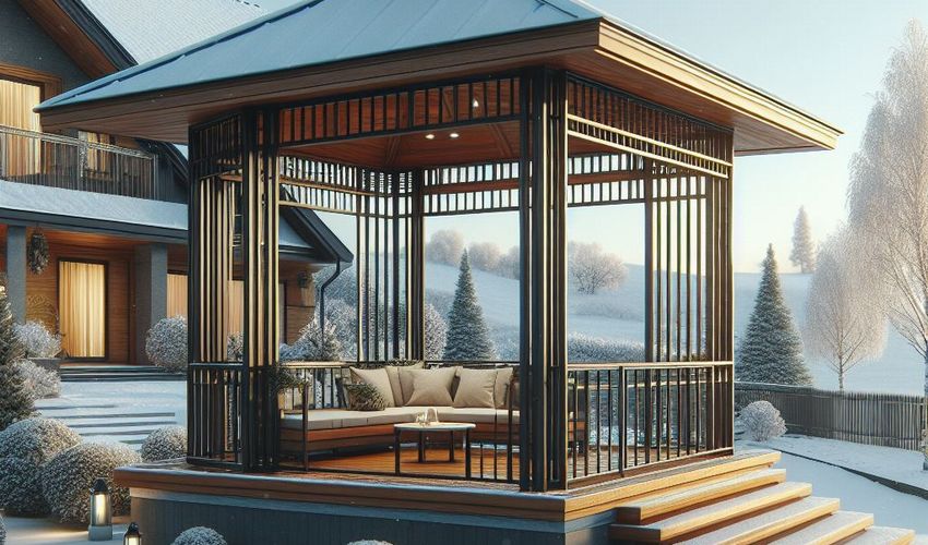 Výběr trvalých materiálů pro zahradní altán v zimě