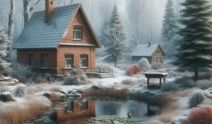 jezirko u domu v zime