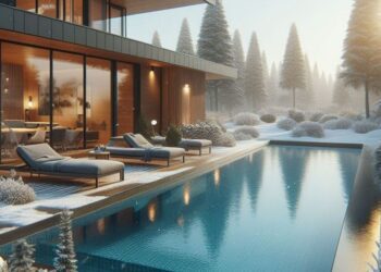 bazén - foto v zimě