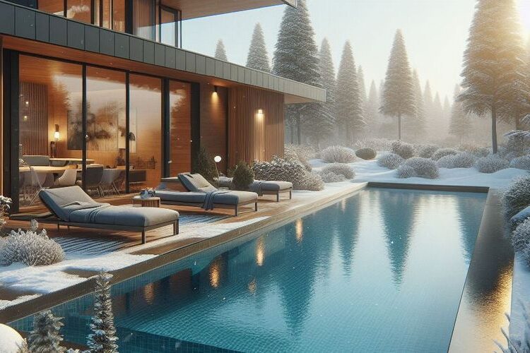 bazén - foto v zimě