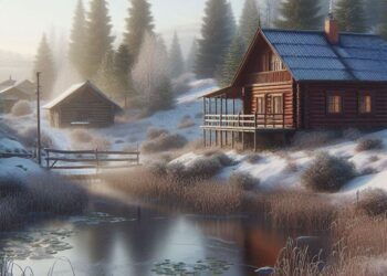 jezírko foto - dům