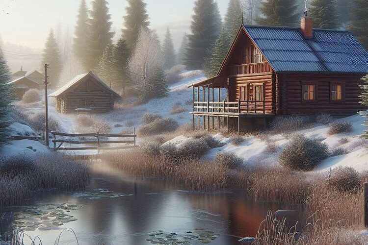 jezírko foto - dům